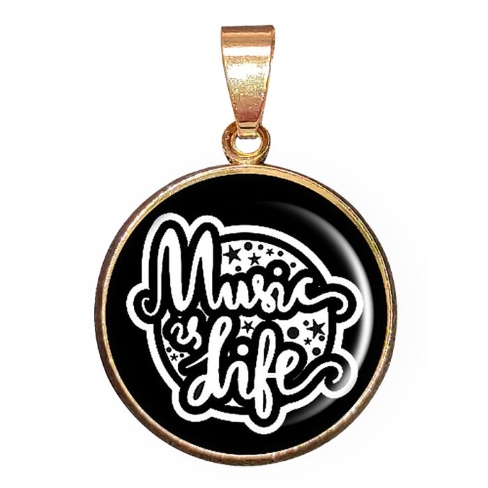 Music Is Life (A zene az élet) CARSTON Elegant medál lánccal vagy kulcstartóval