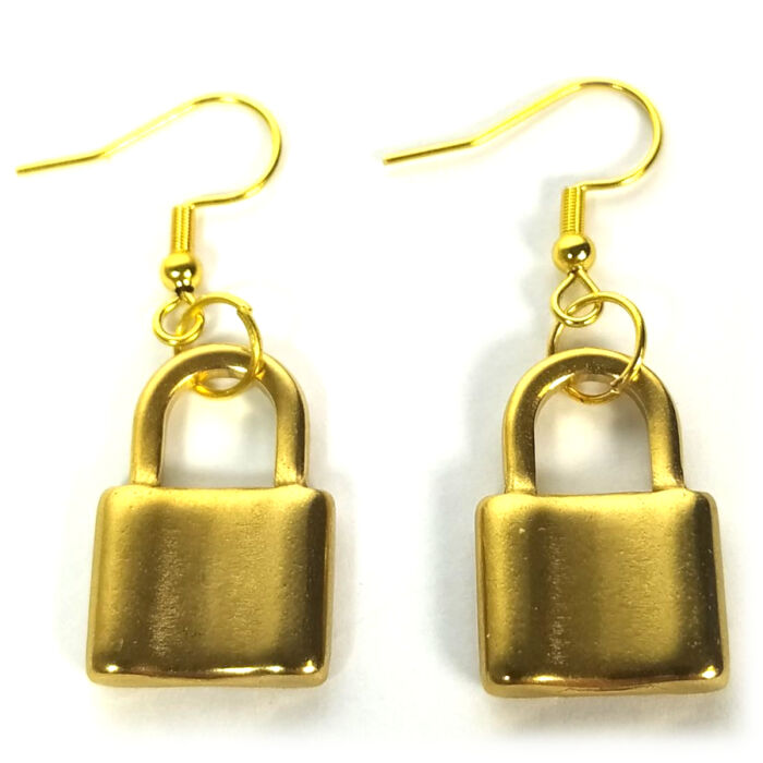 Nemesacél Lakat (2) fülbevaló, választható arany vagy ezüst színű akasztóval