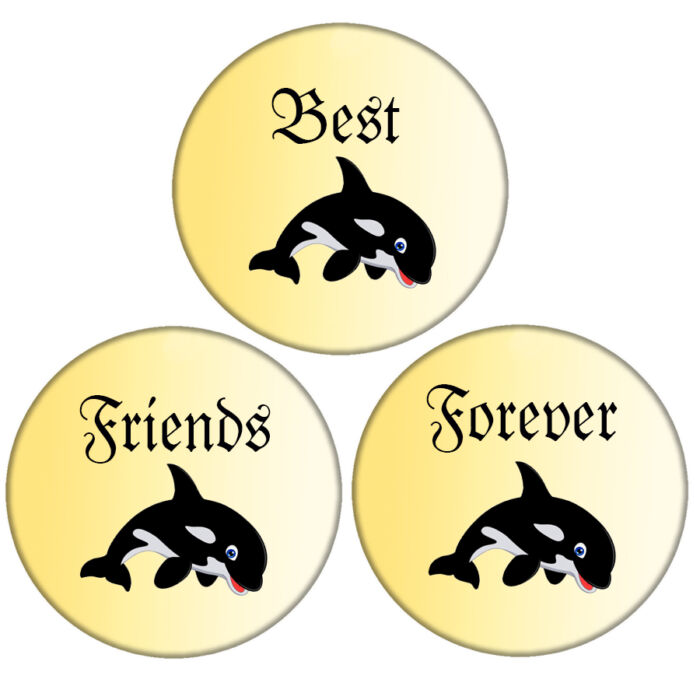 Orca Best Friends Forever hármas kitűző