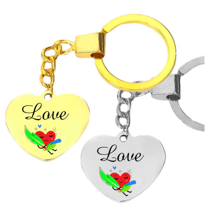 Páros Love kulcstartó több formában (szív, kör vagy dögcédula)
