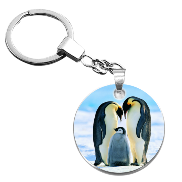 Pingvincsaládos kulcstartó