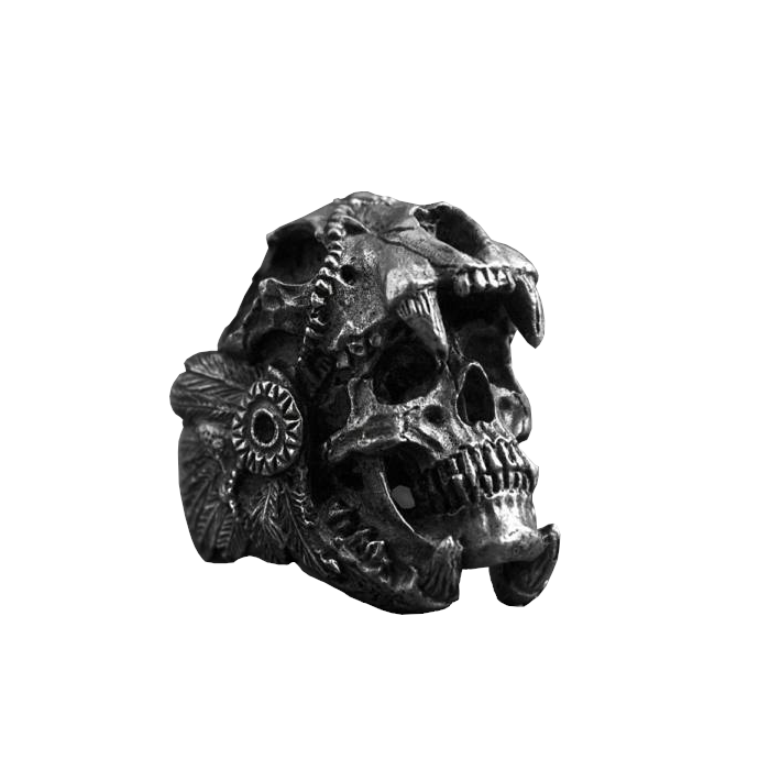 Punk rock Jaguár Harcos koponya férfi gyűrű, több méretben