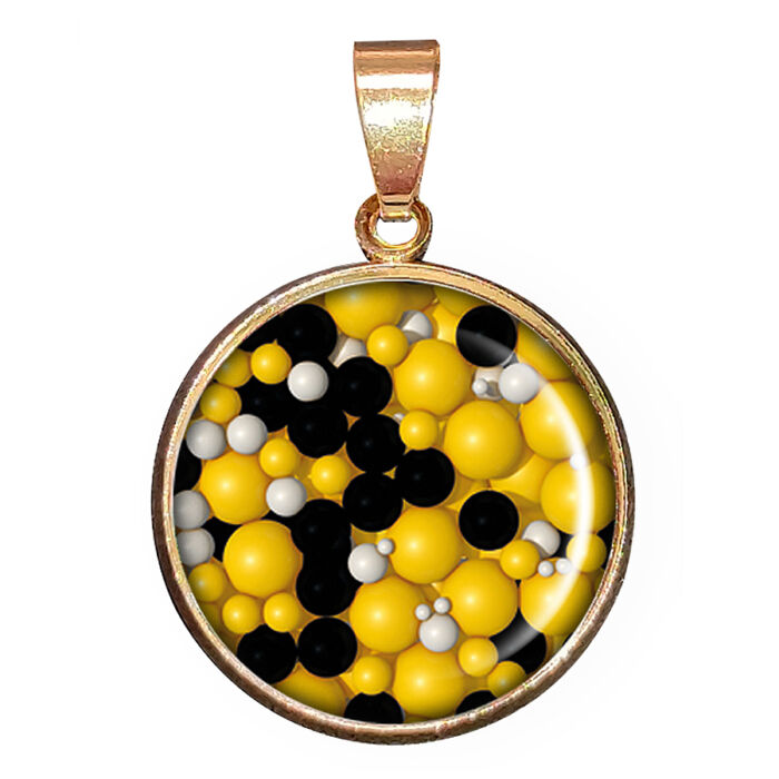 Sárga-fekete nonfiguratív – medál, választható láncra vagy kulcstartóra