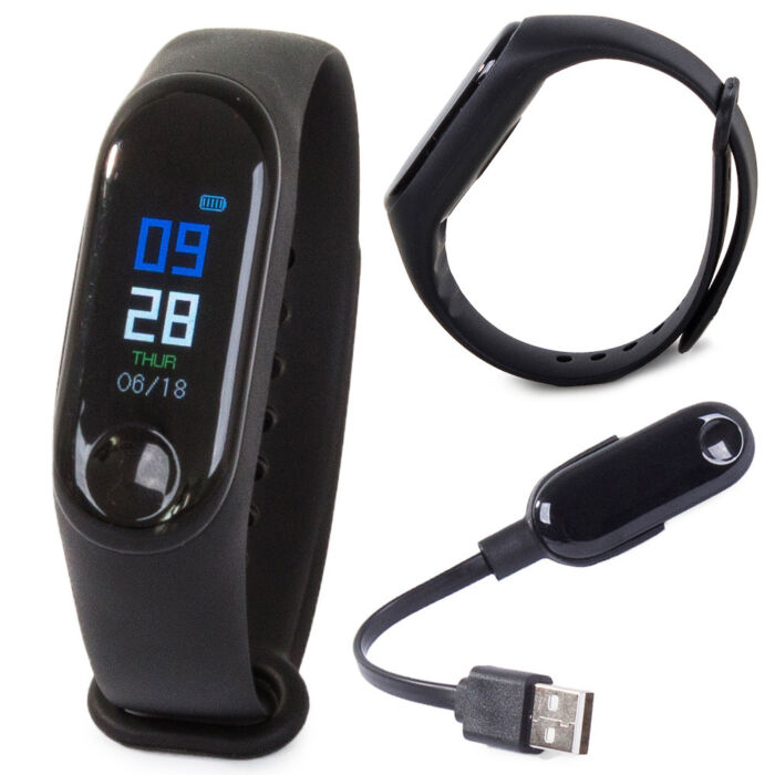 Smartband smartwatch okoskarkötő óra M3, pulzusmérő, lépésszámláló