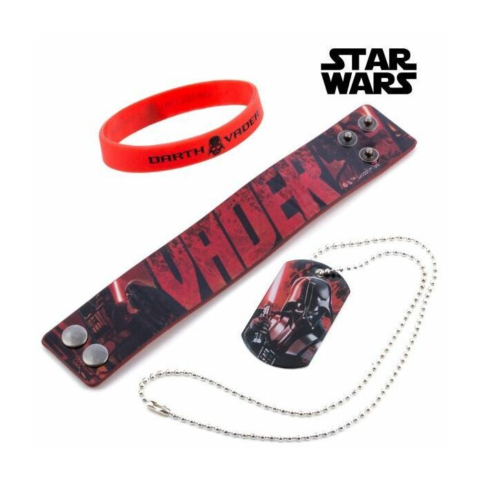 Star Wars ékszerszett, Darth Vader nyaklánc medállal és 2 db karkötő (eredeti licensz)