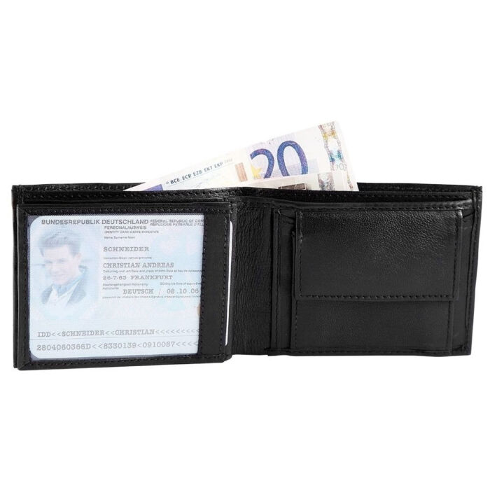 Steinmeister valódi bőr uniszex pénztárca, fekete (12x9 cm)