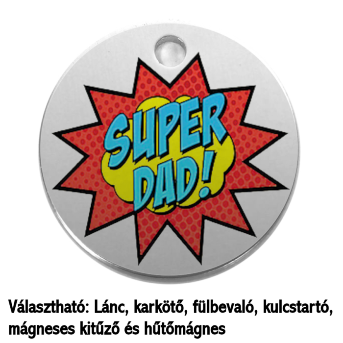Superdad (Szuperapa) – medál lánccal vagy kulcstartóval