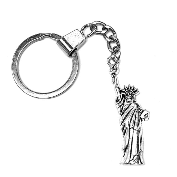 Szabadság-szobor kulcstartó, ezüst színben