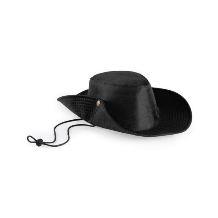 Széles karimájú uniszex Safari kalap, fekete