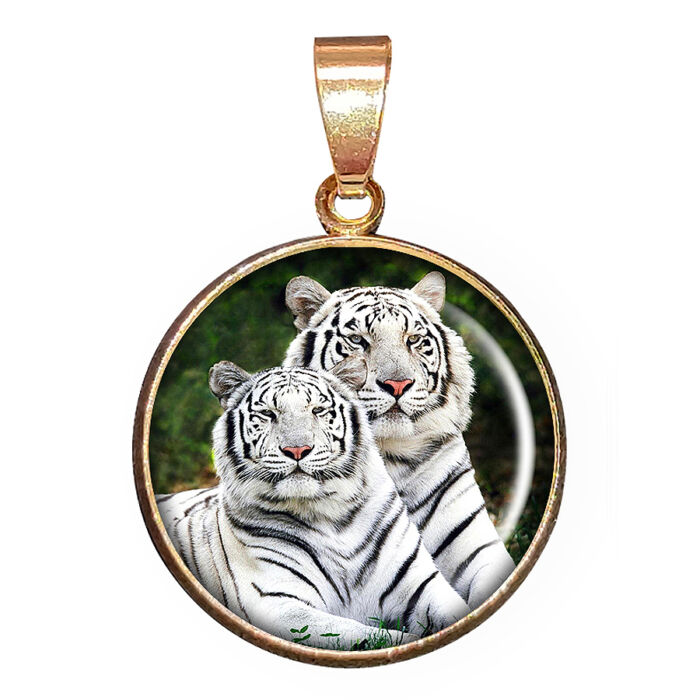 Szibériai tigrises medál lánccal vagy kulcstartóval