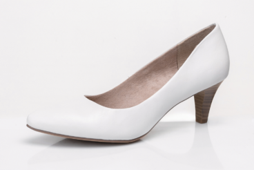 Tamaris fehér bőr magassarkú női cipő