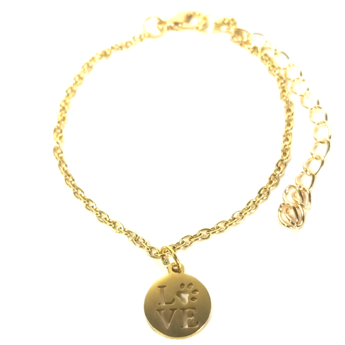 Tappancs Love nemesacél karkötő charmmal (2), arany vagy ezüst színben