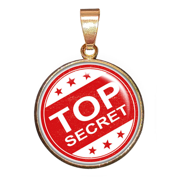 Top Secret (Szigorúan titkos) medál lánccal vagy kulcstartóval