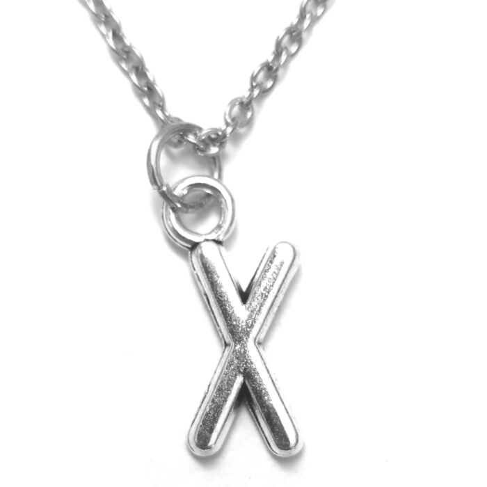 X Betű medál lánccal vagy kulcstartóval