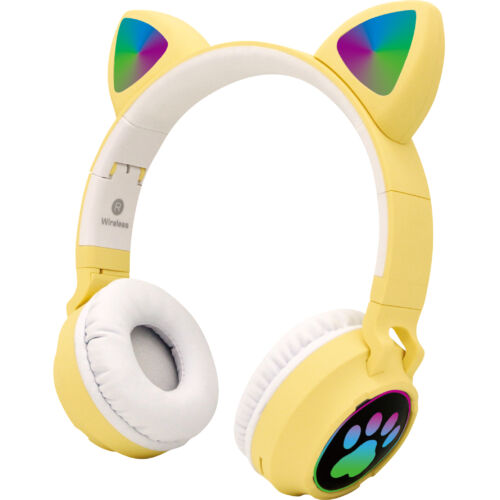 Cat Vezeték Nélküli Világító Fejhallgató Bluetooth 5.0 Sárga 
