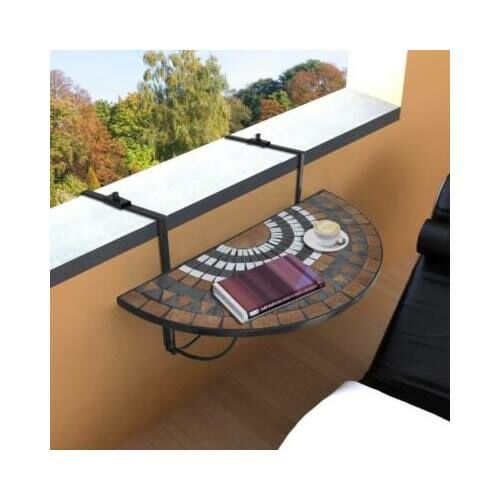 Lehajtható balkon asztal- barna