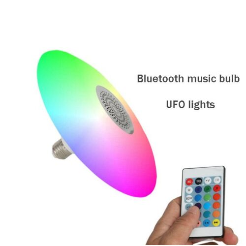 Színes E27 UFO Lámpa Beépített Hangszóróval Távirányítóval Bluetooth