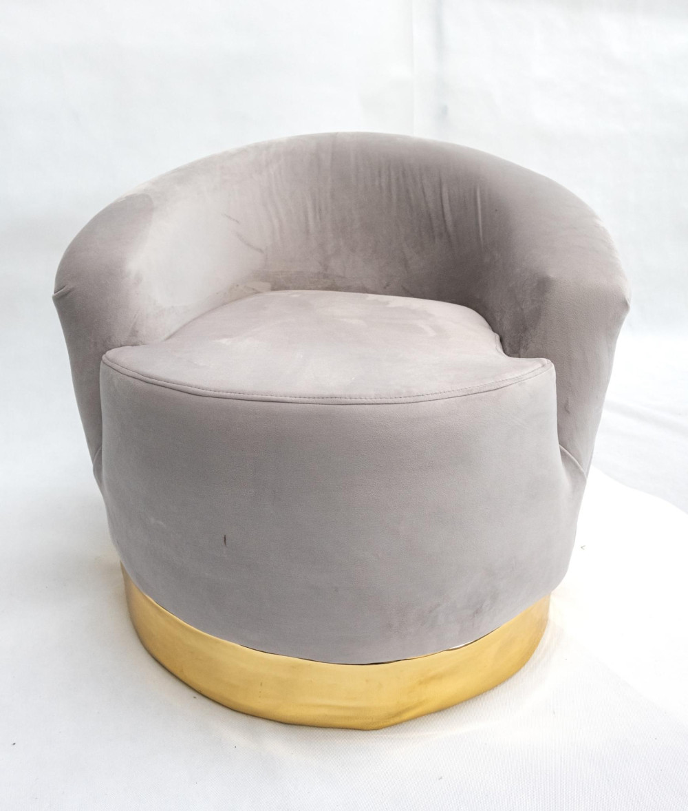 Elegance Chesterfield (Grey) exkluzív bársony fotel - Szürke-Ezüst