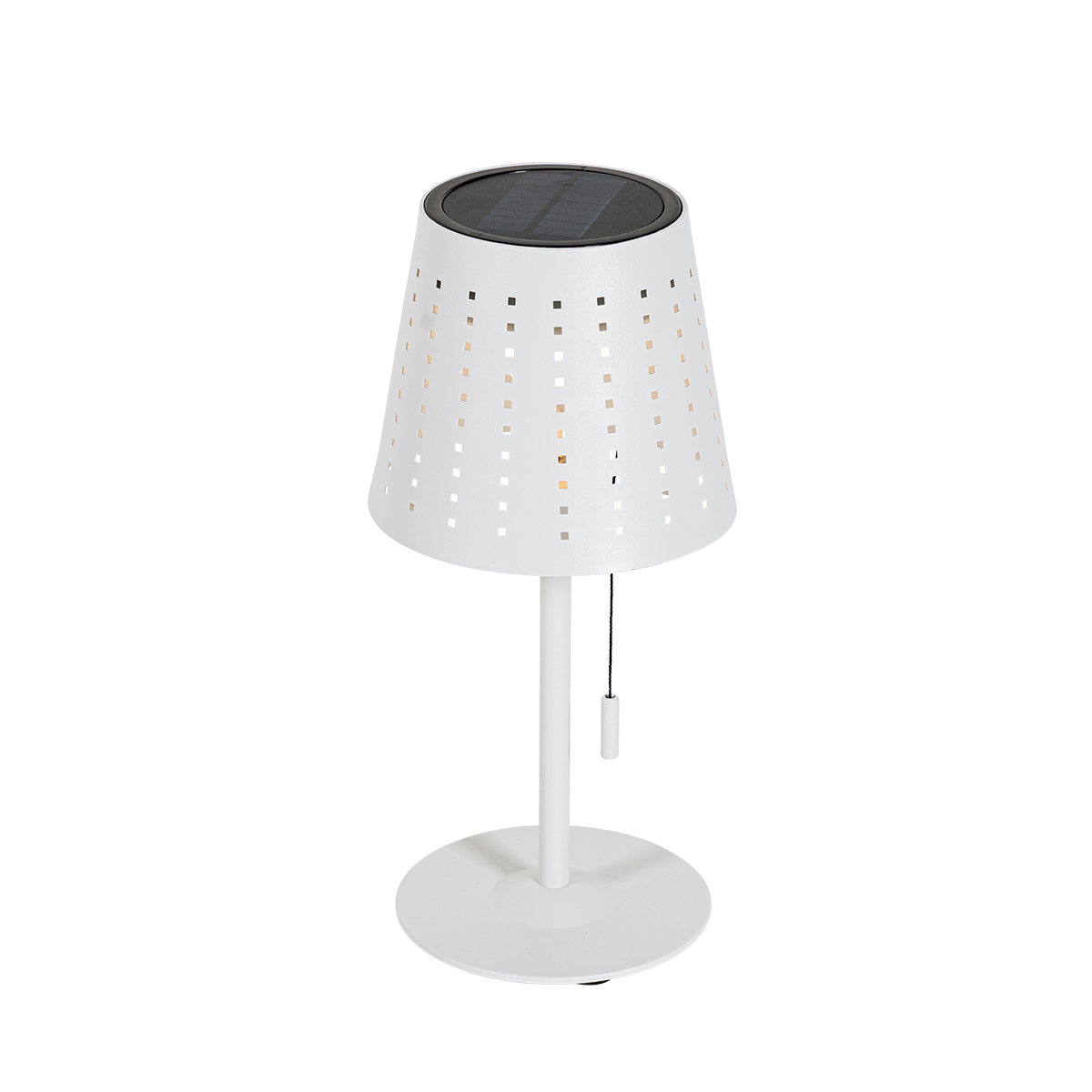 Kültéri asztali lámpa fehér, LED 3 fokozatban szabályozható újratölthető és napelemes - Ferre