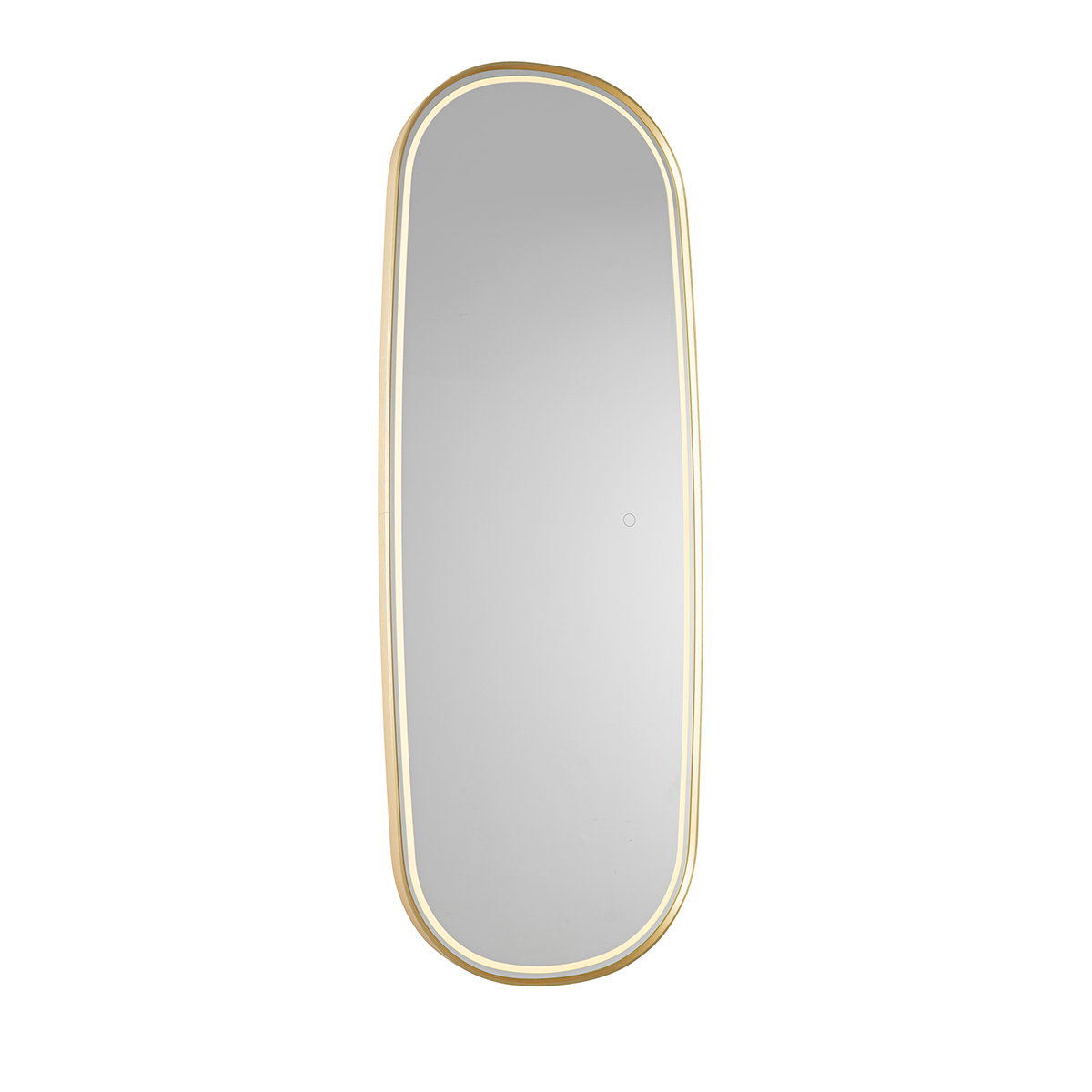Modern fürdőszobai tükör arany színben, LED-del és érintőképernyős dimmerrel - Geraldien