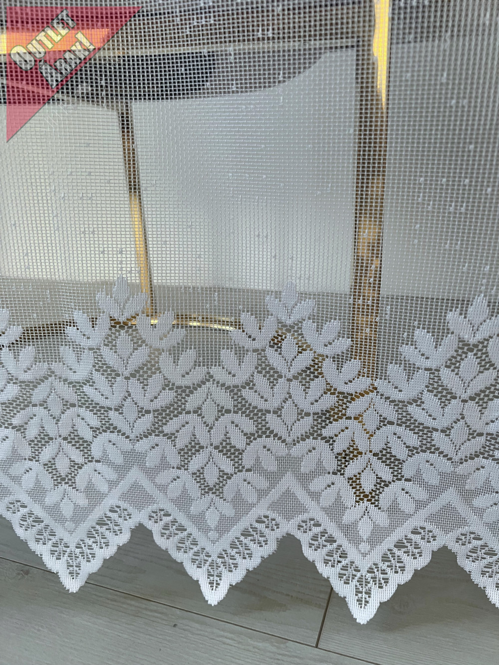    Kész függöny új rombusz leveles fehér 300x180cm