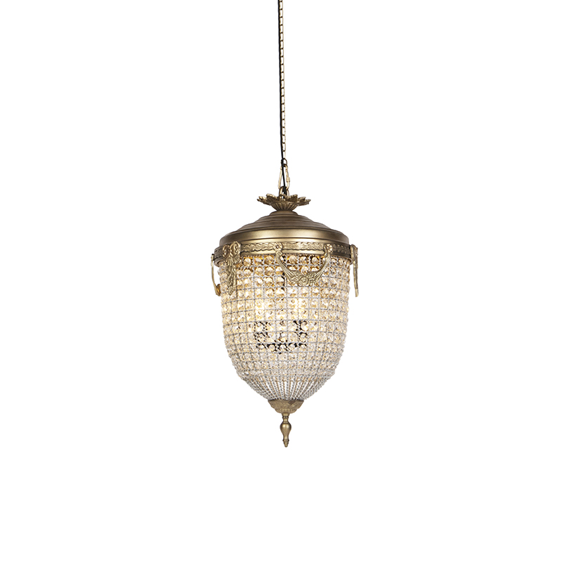 Art Deco függesztett lámpa kristály arannyal 40 cm - Cesar