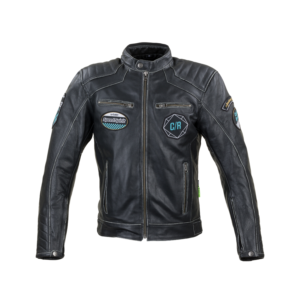 Bőr motoros kabát W-TEC Losial  6XL  fekete