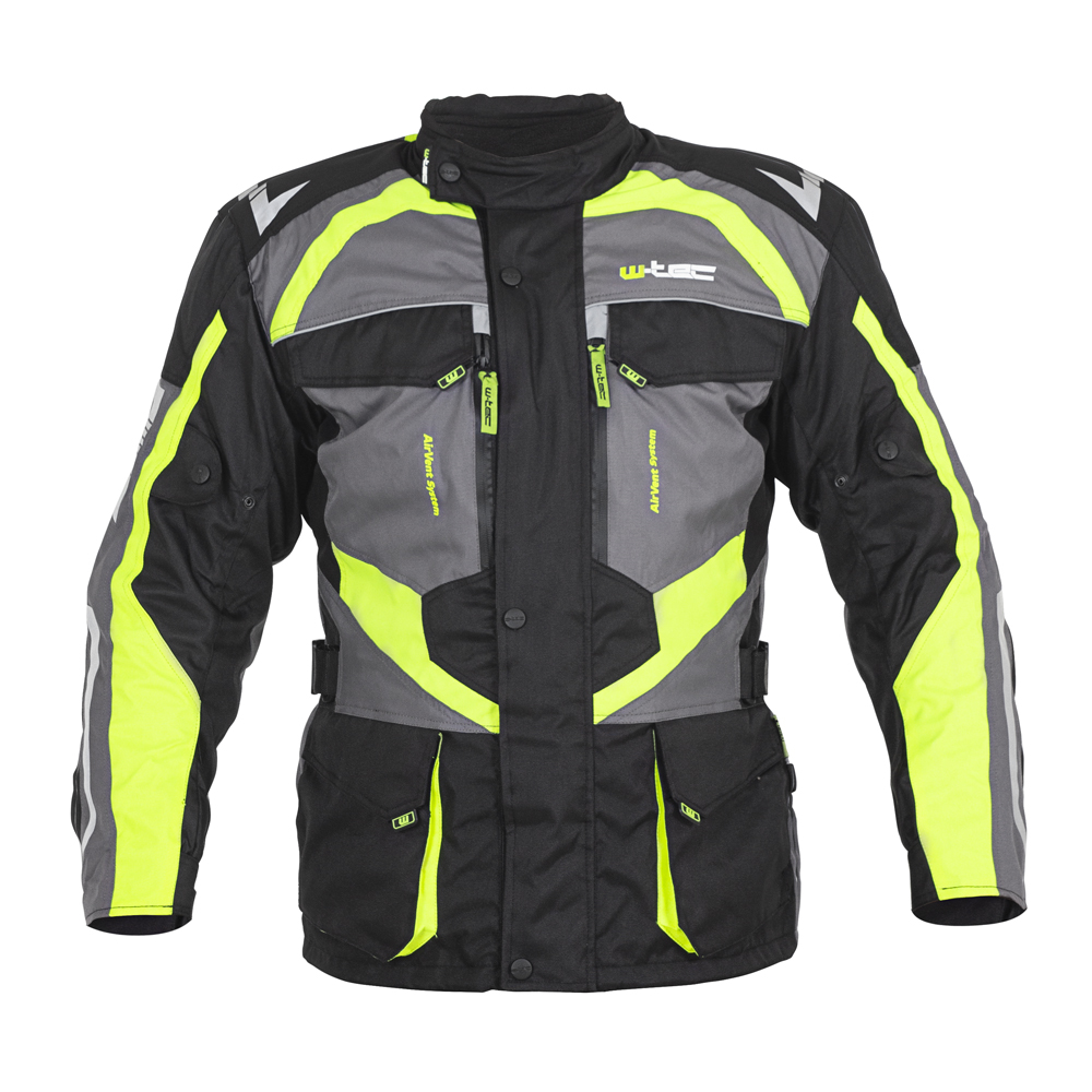 Férfi motoros kabát W-TEC Burdys Evo XL fekete-szürke-zöld