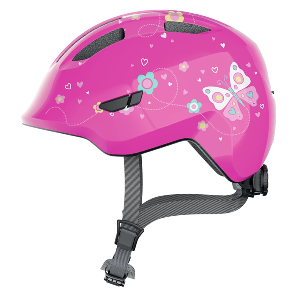 Gyerek kerékpáros sisak Abus Smiley 3.0  M (50-55)  Pink Pillangó