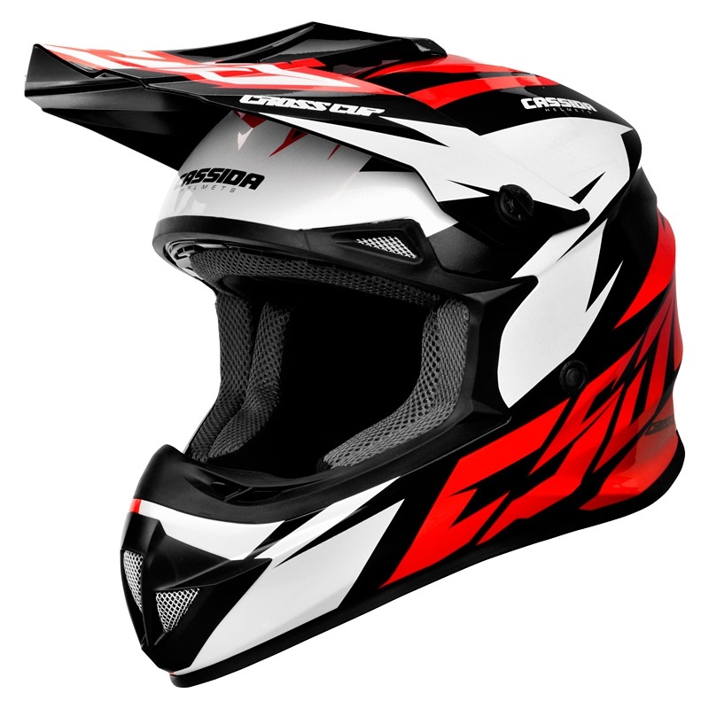 Motocross bukósisak Cassida Cross Cup Two  S (55-56)  piros/fehér/fekete