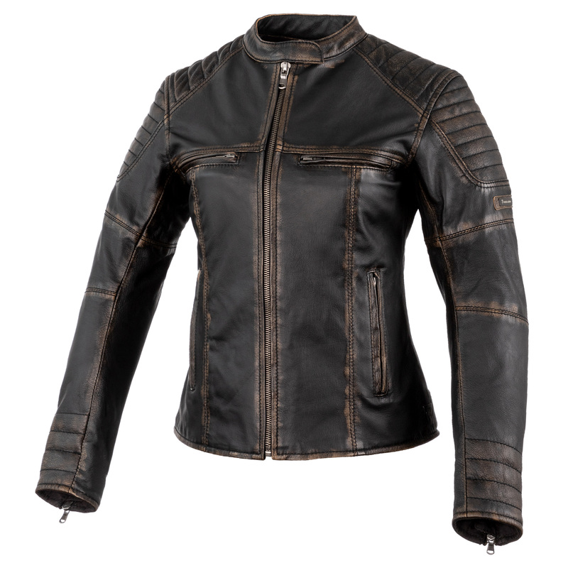 Női bőr motoros kabát Rebelhorn Hunter Pro Lady CE  Vintage Fekete  XL
