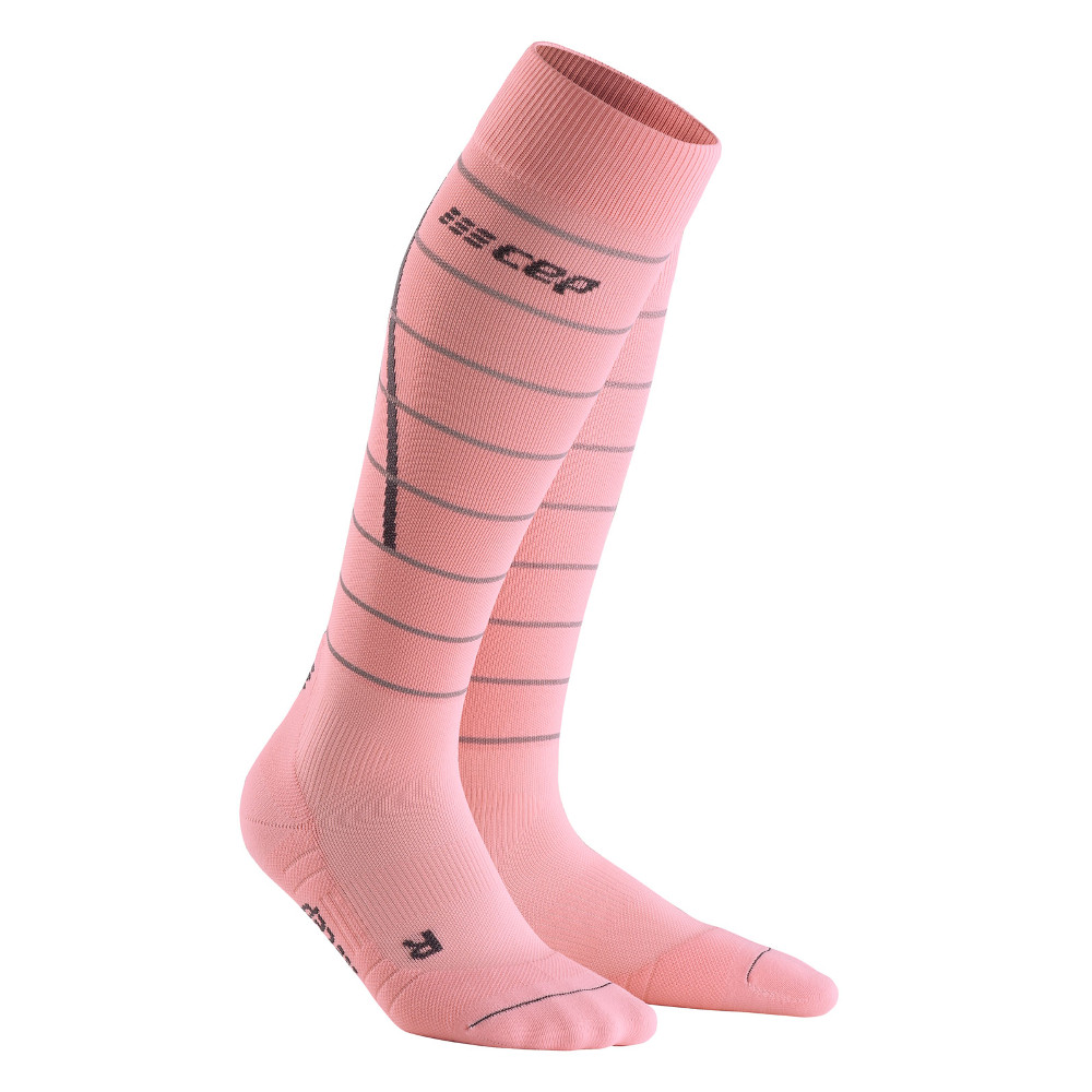 Női kompressziós zokni CEP Reflective  II  rózsaszín