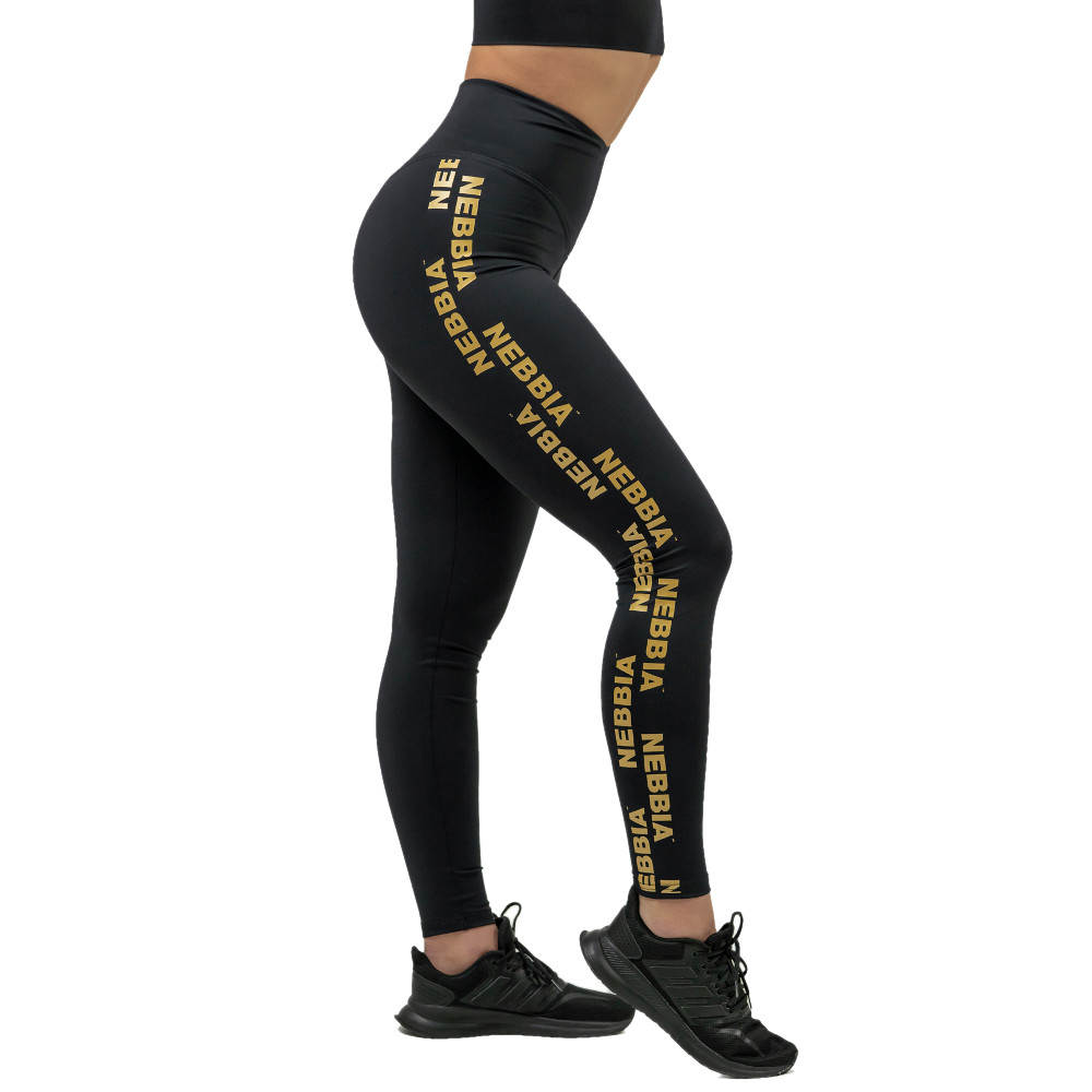 Női magas derekú leggings Nebbia INTENSE Iconic 834  XS  fekete/arany
