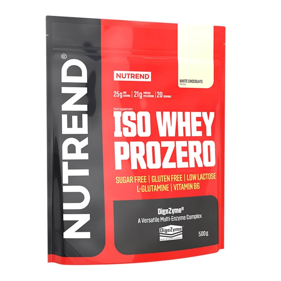 Por koncentrátum Nutrend ISO WHEY Prozero 500 g  fehér csokoládé