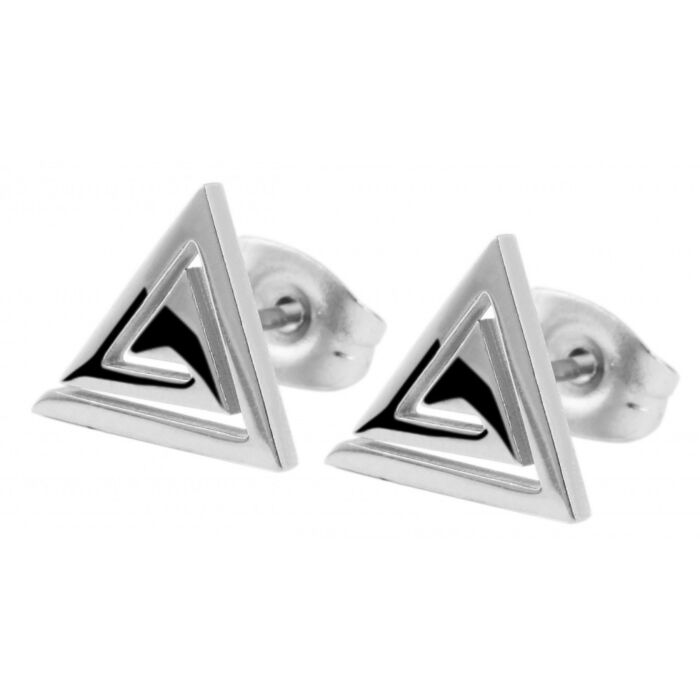 Akzent márkájú acél háromszög fülbevaló, ezüst színű