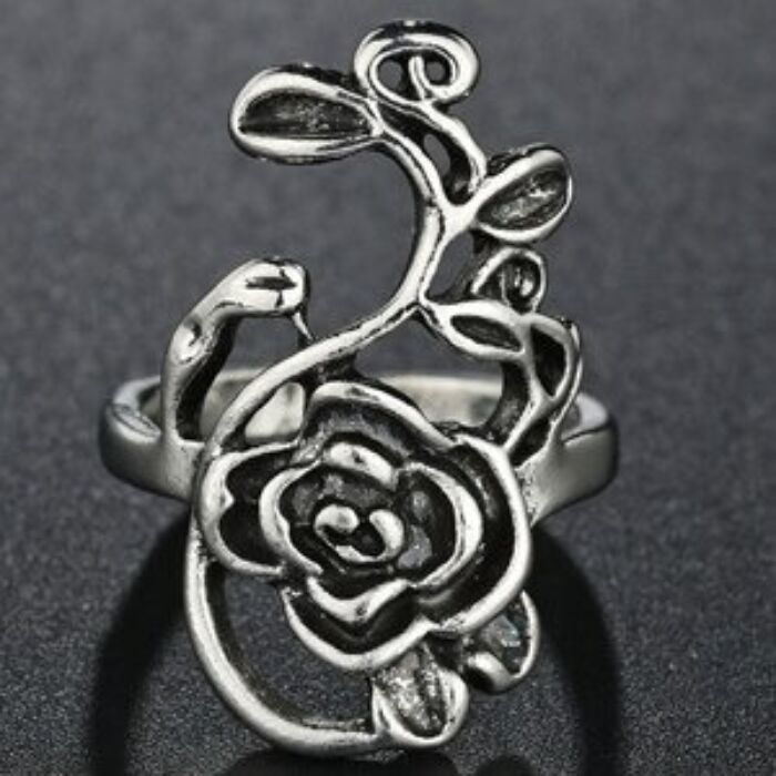Állítható méretű Rózsa díszes gyűrű
