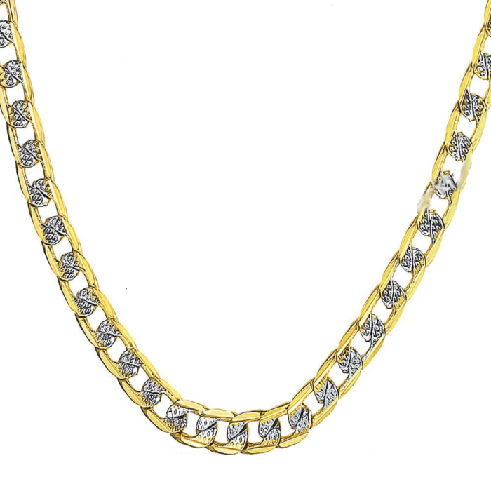 Arany-ezüst színű kéttónusú divat nyaklánc, 60 cm