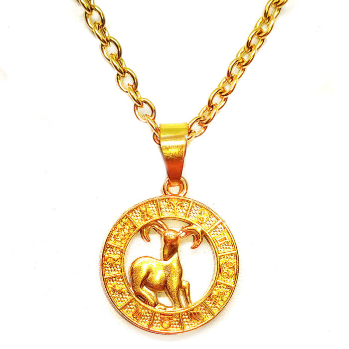 Bak-Horoszkóp medál lánccal, arany színű