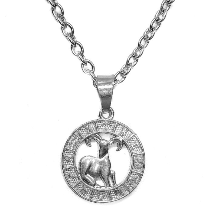 Bak-Horoszkóp medál lánccal, ezüst színű