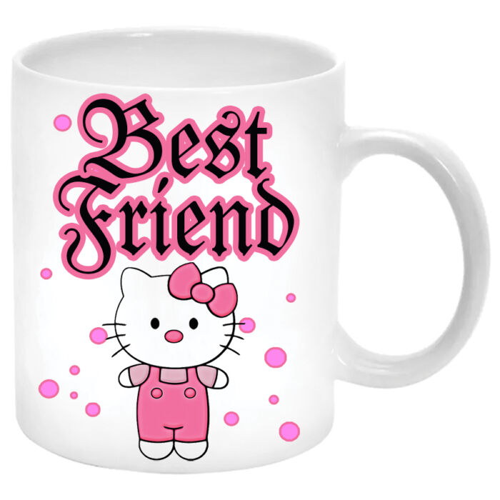 Best Friend (Legjobb barát) Hello Kittys Bögre (másik oldalra saját fotó és felirat kérhető)