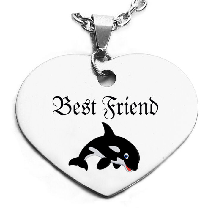 Best Friend (legjobb barát) kardszárnyú delfines medál láncra, vagy kulcstartóra  (többféle)