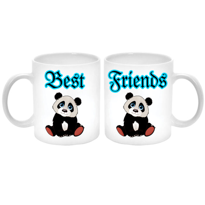 Best Friends (Legjobb barátok) pandás Páros Bögre (2 db). A másik oldalára saját fotó és felirat kérhető