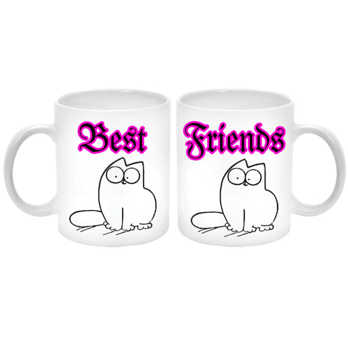 Best Friends (Legjobb barátok) Simon's cat Páros Bögre (2 db). A másik oldalára saját fotó és felirat kérhető