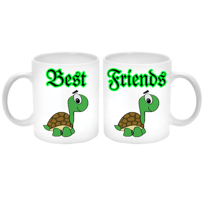 Best Friends (Legjobb barátok) teknősös Páros Bögre (2 db). A másik oldalára saját fotó és felirat kérhető