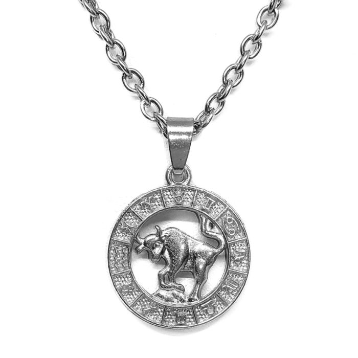 Bika-Horoszkóp medál lánccal, ezüst színű