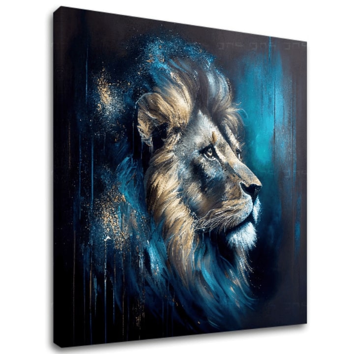 Dekoratív festmény vászonra - PREMIUM ART - Lion's Strength and Grace