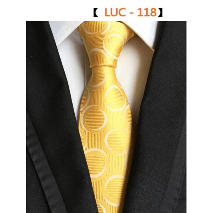 Elegáns sárga mintás nyakkendő