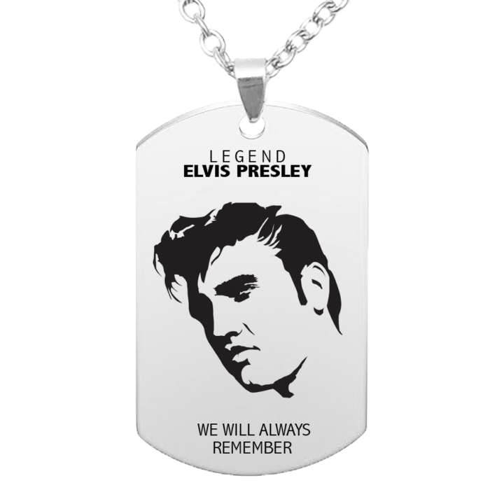 Elvis medál lánccal, választható több formában és színben