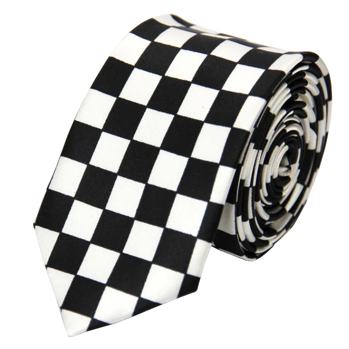 Fehér-fekete kockás nyakkendő