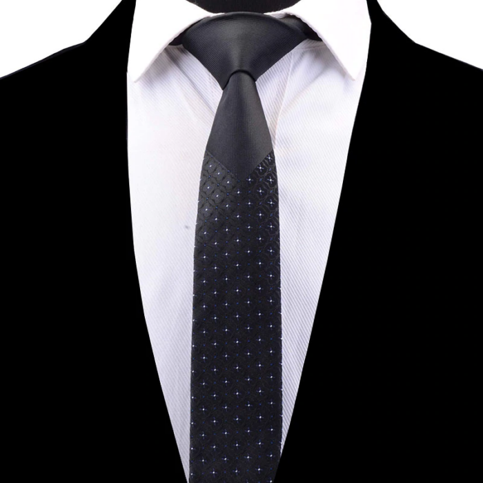 Fekete keskeny nyakkendő elegáns mintával